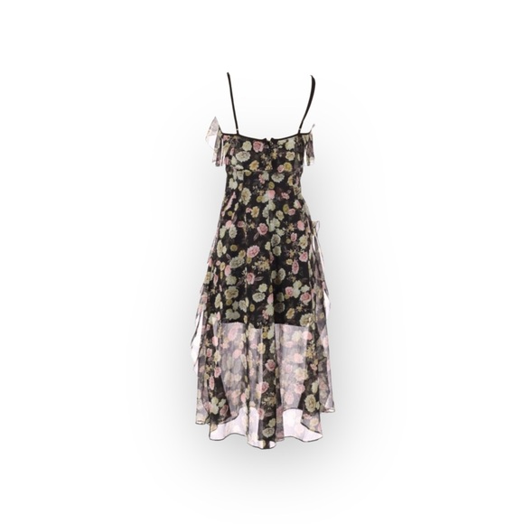 new Maison Talulah ஐ Playful Flounce Ruffled Chiffon Dress ஐ Floral Print ஐ S - Picture 12 of 16